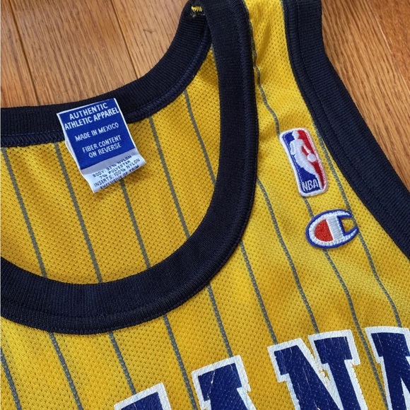 Vintage Marc Jackson Indiana Pacers Gold Champion Jersey size 44 - Picture 4 of 8